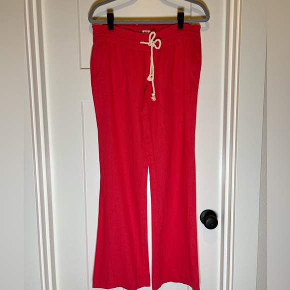 Never worn Roxy Geranium Oceanside Linen-Blend Beach Pants small - Picture 4 of 13